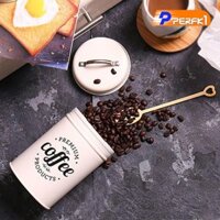 Bộ 3 Retro Trà Cà Phê Đường Hộp Đựng Bình Bếp Nồi Thiếc Kim Loại Có Nắp