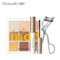 Bộ 3 Sản phẩm 3 món gồm bảng phấn mắt + mascara + Dụng cụ bấm cong lông mi FOCALLURE 150g