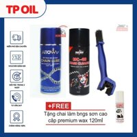 BỘ 3 SẢN PHẨM CHAI XỊT BÔI TRƠN SÊN XE MÁY ARROW CHAIN LUBE 400ML+XỊT SÊN MC-40 400ml + BAN CHAI TẠNG CHAI LAM BONG WAS