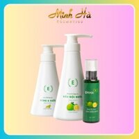 Bộ 3 sản phẩm EMMA dầu gội bưởi, dầu xả thảo dược 2in1 gừng & bưởi và tinh dầu bưởi chăm sóc tóc
