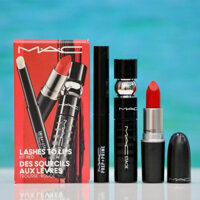 Bộ 3 sản phẩm MAC: Son môi, mascara, son dưỡng