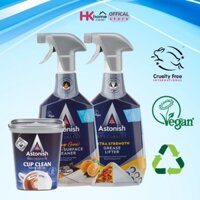 Bộ 3 sản phẩm tẩy rửa đa năng lau dọn dầu mỡ bếp,máy hút mùi ,vệ sinh máy giặt và các bề mặt bám ố thương hiệu Astonish