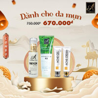 Bộ 3 sản phẩm thải độc, ngăn ngừa mụn Acosmetics: Sữa rửa mặt trà xanh + Detox bọt biển và Kem loại bỏ mụn siêu tốc