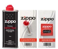 Bộ 3 Sản Phẩm Xăng, Đá, Bấc Zippo