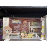 Bộ 3 Set Búp Bê Hàn Quốc Princess dễ thương nhà bếp - phòng ngủ - nhà tắm cực đẹp