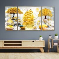 Bộ 3 tấm tranh tráng gương phong thủy giá rẻ siêu đẹp - Thiết kế tranh theo yêu cầu giá tốt nhất Lala
