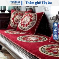 Bộ 3 Thảm trải ghế tây âu  Thảm trải trên ghế gỗ êm ái sang trọng giá bình dân