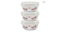Bộ 3 thố gốm sứ cao cấp Hoa Ly Food Container DongHwa 500ml