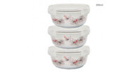 Bộ 3 thố gốm sứ cao cấp Hoa Ly Food Container DongHwa 600ml
