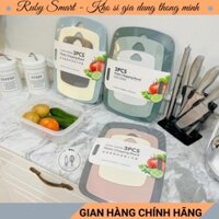 Bộ 3 thớt nhựa kháng khuẩn Hàn Quốc, thớt chống trơn trượt siêu bền