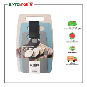 Bộ 3 thớt rơm lúa mì thái chữ nhật La Fonte 000945