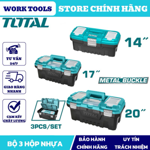 Bộ 3 thùng đựng đồ nghề khóa kim loại Total TPBXK0032