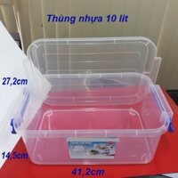 Bộ 3 thùng nhựa, hộp nhựa đựng đồ trong suốt có nắp, hình hộp chữ nhật. H115x3