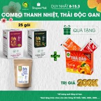 Bộ 3 trà thanh nhiệt, giải độc gan do đồ ăn dầu mỡ, cay nóng, đồ uống có cồn, trà thảo mộc Sunbeleaf
