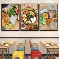 Bộ 3 tráng gương bún đậu mắm tôm  trang trí quán(kèm đinh 3 chân)