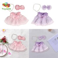 Bộ 3 trang phục búp bê Toysmith có kẹp tóc và vòng cổ cho bộ quà tặng búp bê 38cm