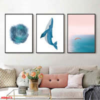 Bộ 3 Tranh Canvas Có Viền Hiện Đại Trang Trí Quán Trà Sữa, Cà Phê OHA Decor