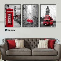 Bộ 3 Tranh Canvas London In Red TB-624A