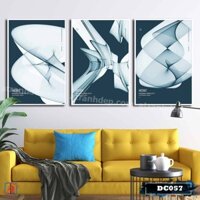 Bộ 3 tranh canvas treo tường Decor họa tiết trừu tượng – DC057