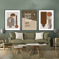 Bộ 3 tranh Decor khung nhựa Composite treo tường phòng ngủ, phòng khách, spa, cửa hàng, ...Chất liệu canvas.