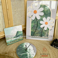 Bộ 3 Tranh Đồng Hồ Tráng Gương Cao Cấp Tranh Treo Tường Decor Trang Trí Phòng Khách Spa Quán Cà Phê  Huyền My Decor