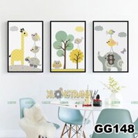 Bộ 3 Tranh Phòng Trẻ Em Decor Kho Tranh Bóng Gương Trang Trí Nhà Cửa A504484