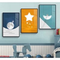Bộ 3 Tranh Phòng Trẻ Em Decor Xưởng Tranh Tráng Gương Trang Trí Phòng Tiếp Khách A431854