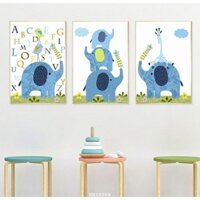 Bộ 3 Tranh Phòng Trẻ Em Decor Xưởng Tranh Tráng Gương Trang Trí Phòng Tiếp Khách A243363