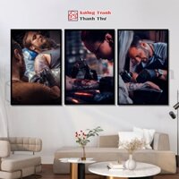 Bộ 3 Tranh Tiệm Tattoo Dán Tường - Tranh Treo Tường Trang Trí Tiệm Xăm Đa Dạng Mẫu,Dcore