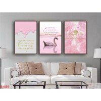 Bộ 3 Tranh Tráng Gương Treo Tường Phong Cách Hồng Phấn Trang Trí Nhà, Phòng Khách, Phòng Ngủ Xưởng Giá Rẻ