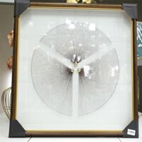 Bộ 3 Tranh treo tường phòng khách đẹp, mặt kính, khung gỗ, họa tiết hình quạt độc lạ trang trí nhà cửa, phòng ngủ