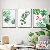 Bộ 3 Tranh Treo Tường Phong Cách Hiện Đại Chất Liệu Giấy Ảnh RC, Cán Meka Bóng, Hậu Fomex, Khung Composite