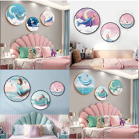 Bộ 3 Tranh Tròn Tráng Gương - Họa Tiết Cá Heo Tô Điểm Phòng Khách, Phòng Ngủ, Nhà Hàng, Quà Tặng Tân Gia