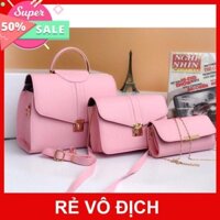Bộ 3 túi xách nữ giá rẻ đẹp, túi xách nữ công sở, túi xách nữ thời trang, túi xách nữ giá rẻ GANBAM