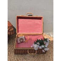 Bộ 3 Vali Mây Lót Vải Siêu Xinh Xắn Dùng Trang Trí Phòng Bé Siêu Xinh Xắn Phong Cách Vintage Boho