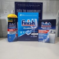 Bộ 3 viên rửa bát finish 110 viên + Nước làm bóng finish 750 ml+muối finish 1.2kg dùng cho máy rửa bát chén