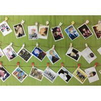 Bộ 30 ảnh BTS tặng 1 móc khóa BTS kèm 30 kẹp gỗ xiu cute và dây thừng