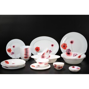 Bộ 30 món đồ dùng bàn ăn thủy tinh ngọc Vitriares 805-30T