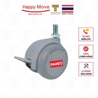 Bộ 4 bánh xe cọc vít ren có khóa cho ghế/bàn xoay văn phòng nội thất - tải 40kg - Happy Move