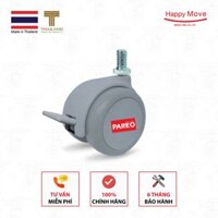 Bộ 4 bánh xe cọc vít ren có khóa 38-50mm cho ghếbàn xoay văn phòng nội thất - tải 40kg - Happy Move Thái Lan - 38mm