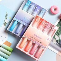 Bộ 4 bút đánh dấu highlight Pastel thân tròn HI09 cy-566