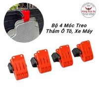 Bộ 4 Cái Móc Kẹp Treo Thảm Lót Sàn Ô Tô, Xe Máy, Khăn Phụ Tùng