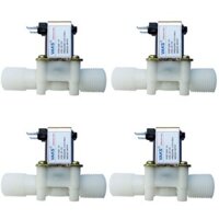 Bộ 4 cái van điện từ phi 21 N/C (Van thường đóng) dùng điện 12V DC VAKS V12-21 (Trắng)