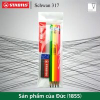 Bộ 4 cây bút chì gỗ STABILO Schwan 317 + gôm ER198 (PC317-C4A)