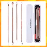 Bộ 4 cây nặn mụn chuyên nghiệp, cây nặn mụn thép không gỉ cao cấp