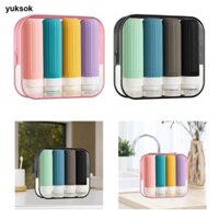 Bộ 4 Chai Du Lịch Silicon Bộ Đồ Vệ Sinh Hộp Đựng Phụ Kiện Du Lịch