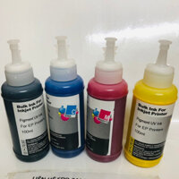 Bộ 4 chai mực không phai pigment uv dùng cho máy in Epson L1110,L1210,L1250,L3110,L3210,L3250,L310,L360,L300,L120.v.v.