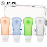 Bộ 4 Chai Silicone Đựng Dầu Gội / Mỹ Phẩm Chống Rò Rỉ Tiện Dụng Khi Đi Du Lịch