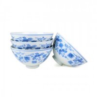 Bộ 4 Chén Sứ Men Lam Vẽ Họa Tiết – Nhật – 11 x 6 cm – 433913