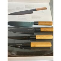 Bộ 4 chiếc dao làm bếp Thermomix kiểu Nhật( thương hiệu Đức ), chuôi tre tự nhiên, thép không gỉ.